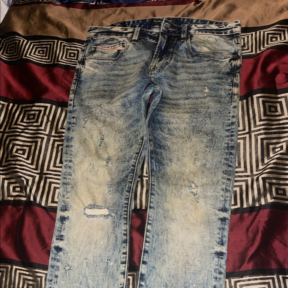 Cult of Individuality Faded Blue Slim Jeans